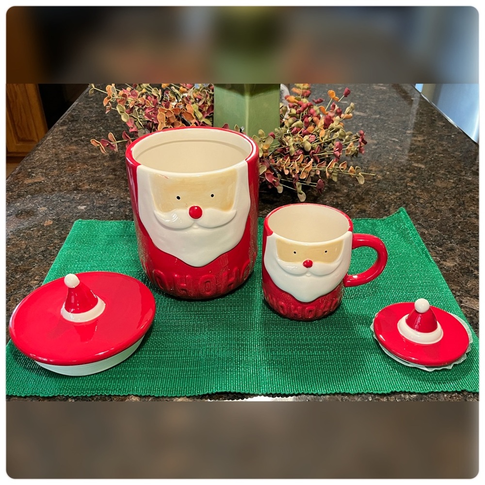 Magenta Home-NIB-Ceramic Santa Canister & Mug Set - Picture 3 of 7